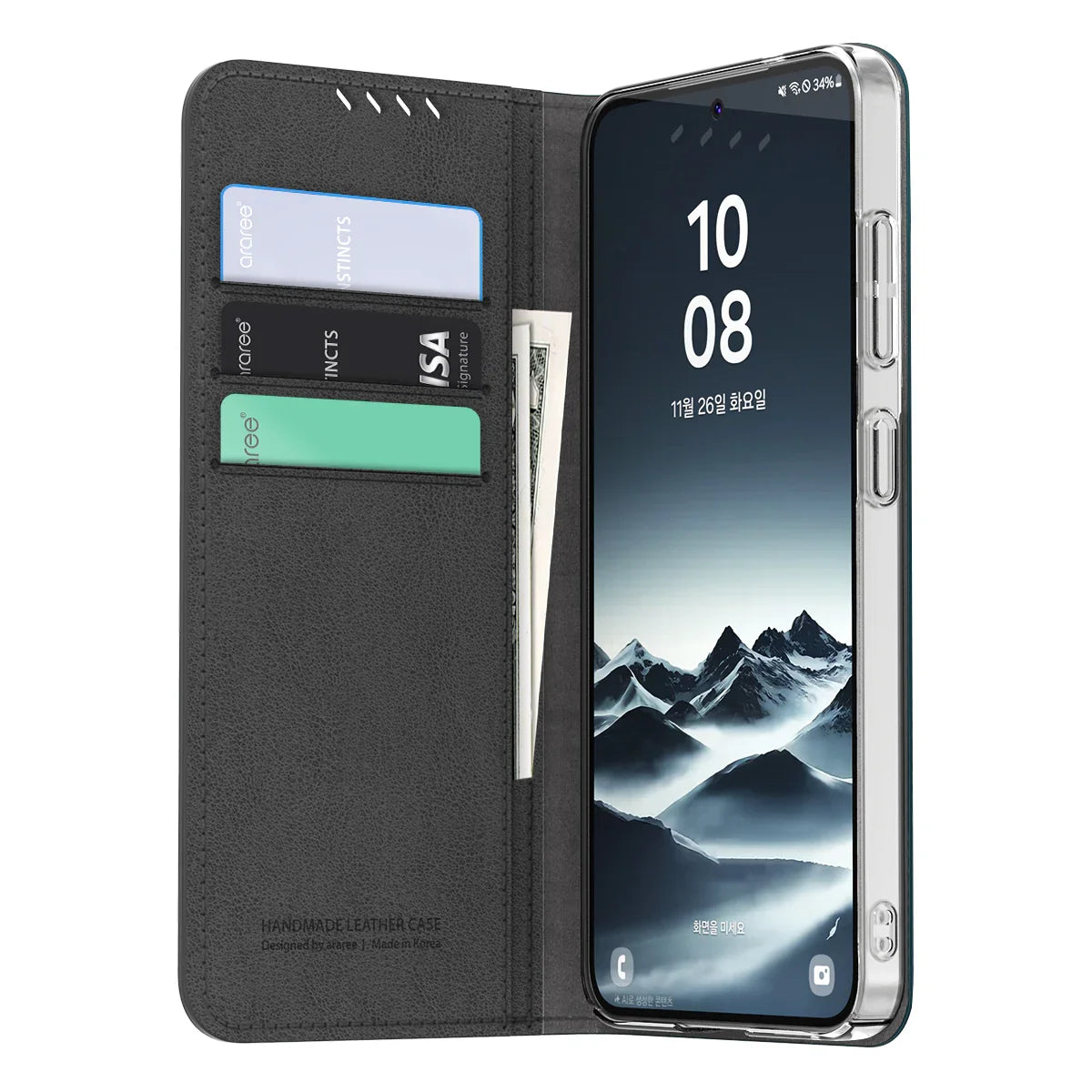 Araree Samsung S25 Plus Mustang Diary Case - Black - Tashqila Araree Samsung S25 Plus Mustang Diary Case - Black - Tashqila